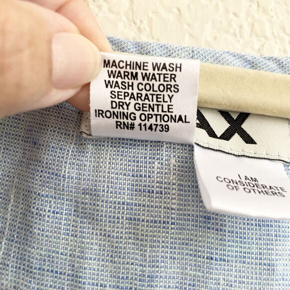 Flax Women Sleeveless Top Blue Pullover Tank 100% Linen Round Neck Large - Picture 4 of 8